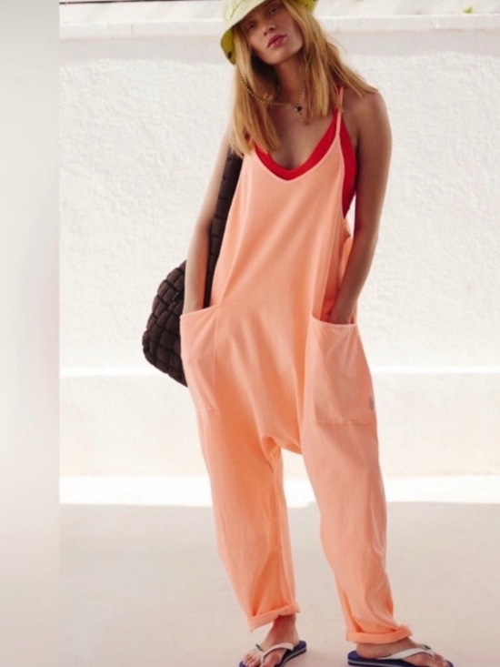 FP Movement by Free People Pants - Free People Movement Hot Shot Onesie. Color Pastel Peach